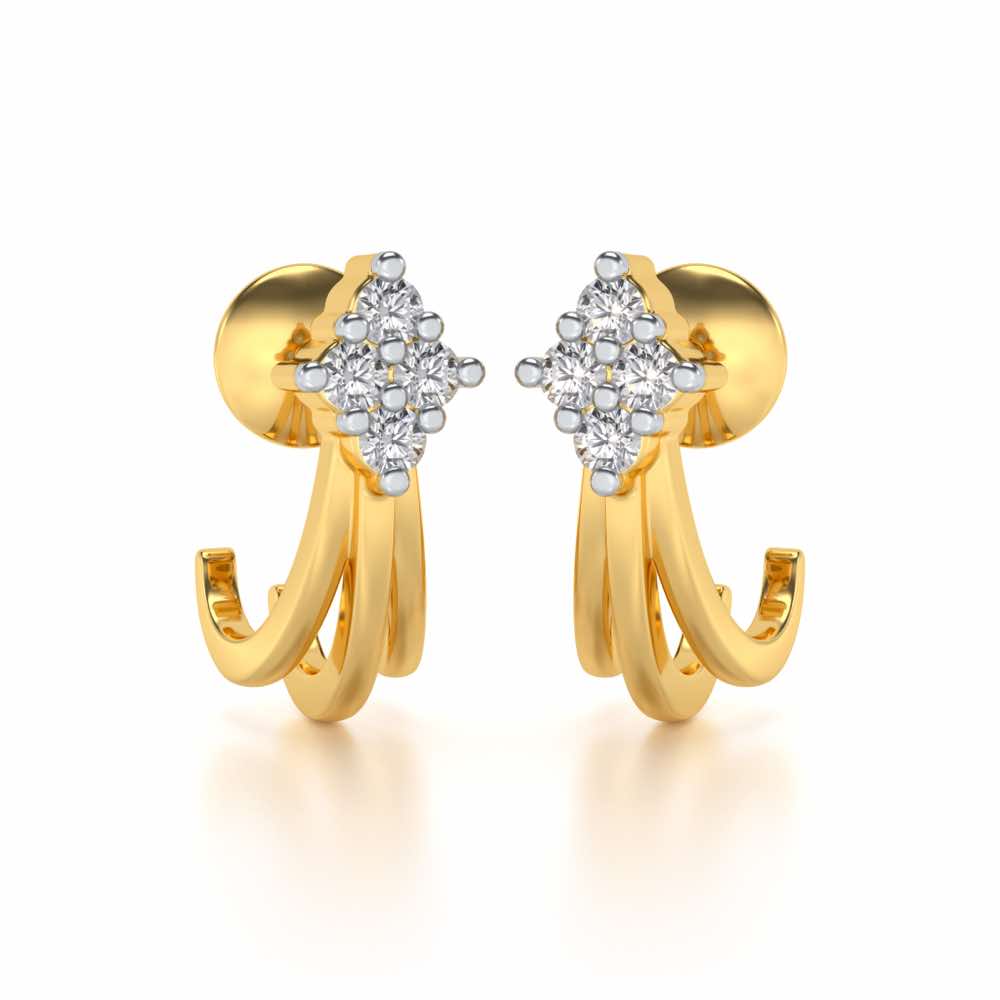 Branched Diamond Bali Earrings