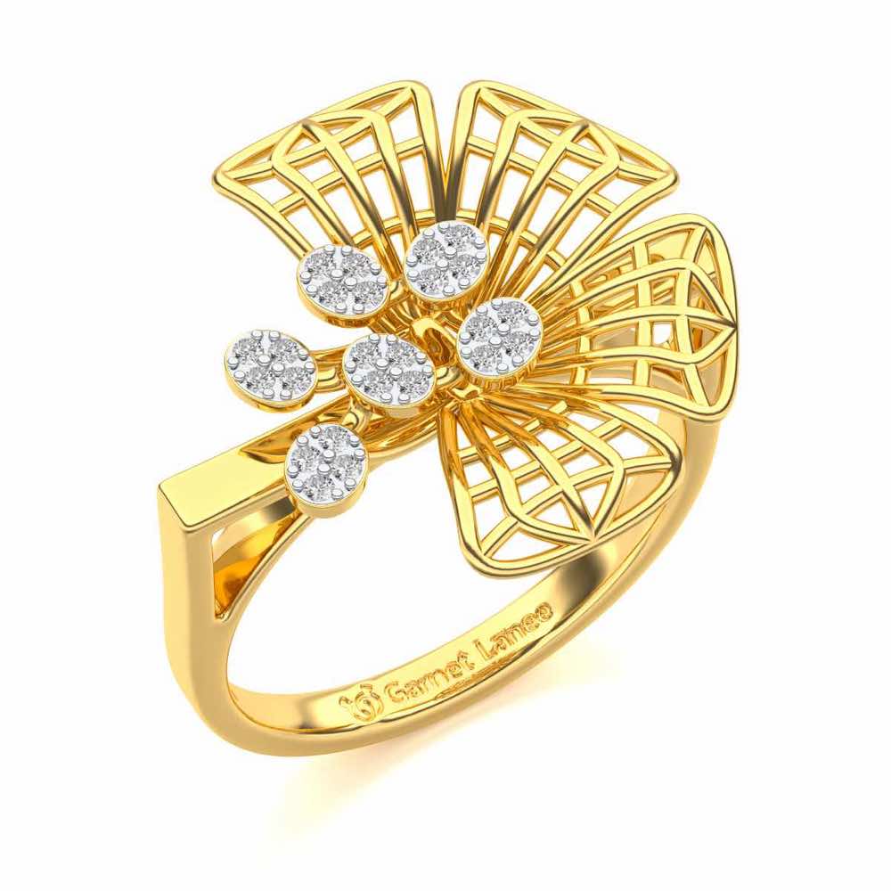 Mesh Bloom Diamond Ring