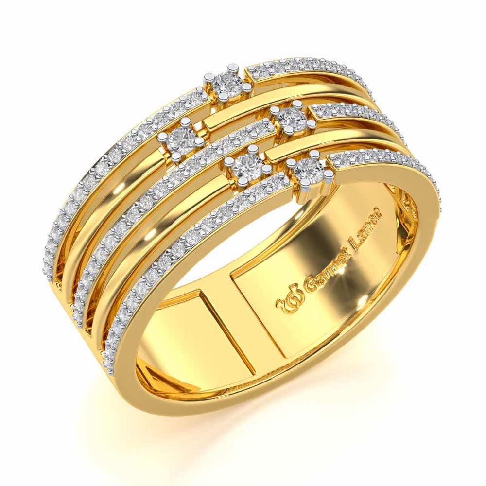 Shimmer Stack Diamond Band Ring
