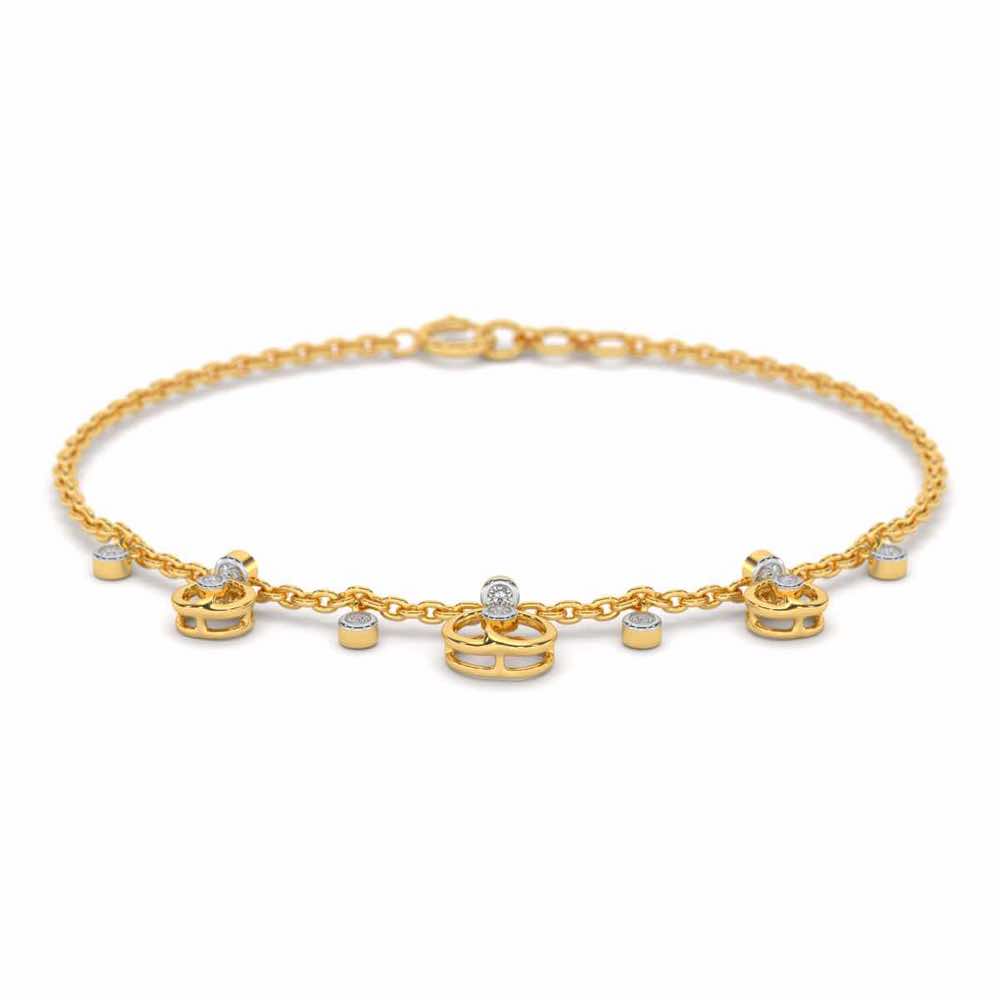 Tri Hanging Drop Diamond Bracelet