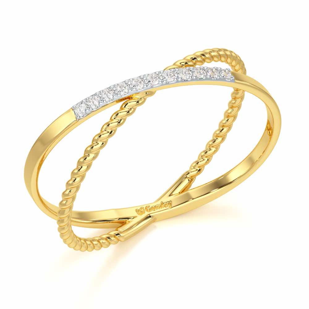 Cross Connection Diamond Ring
