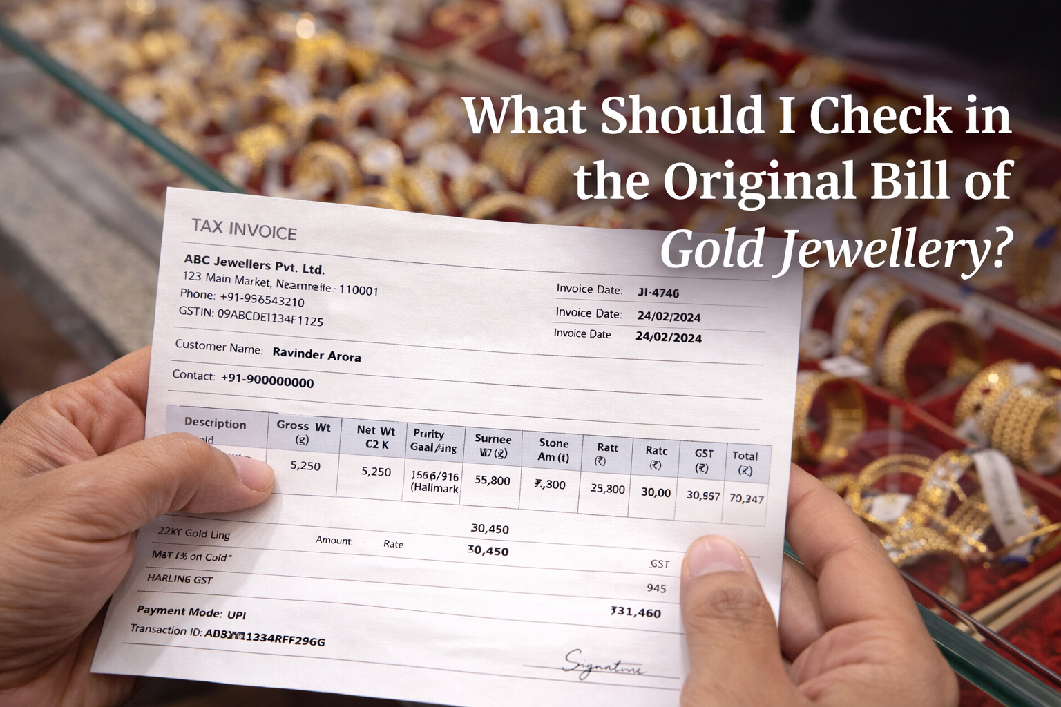 What Should I Check in the Original Bill of Gold Jewellery?